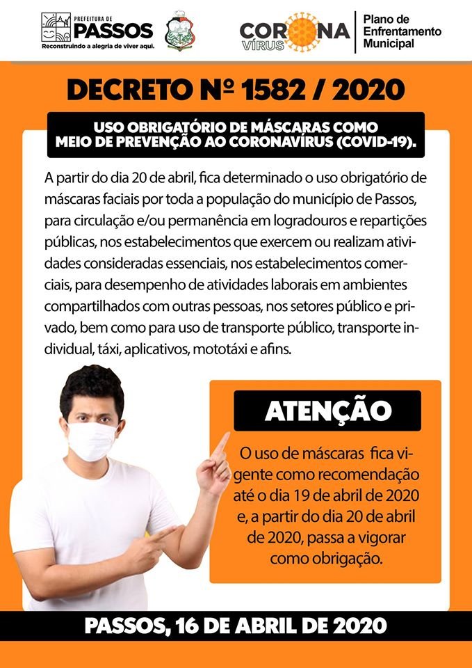 Por Meio De Decreto Prefeitura De Passos Exige Uso De Mascaras De Protecao Por Toda Populacao Portal Amirt